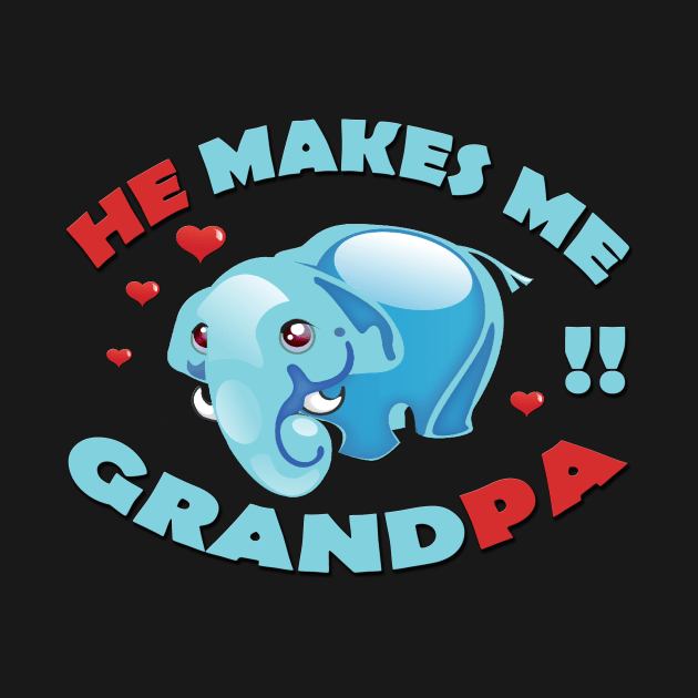 Funny Grandpa Elephant Baby Fathers Day T-Shirt by Nassif