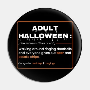 Adult Halloween Meaning - Dictionary Style Pin