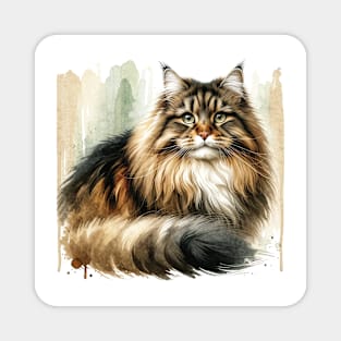 Norwegian Forest - Watercolor Cat Magnet