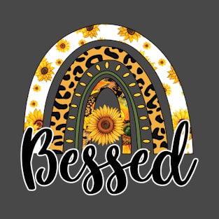 Blessed Boho Rainbow Autumn Fall Design T-Shirt