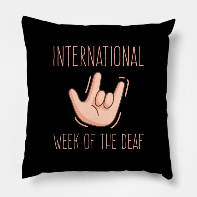 International Week Of The Deaf - I am Deaf Not Stupid Pillow by mangobanana