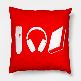 I love audiobooks white lettering Pillow