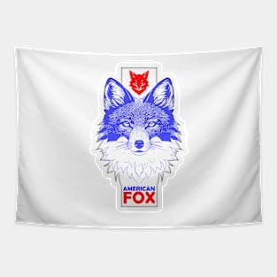 American fox graphic tshirt design by ironpalette Tapestry