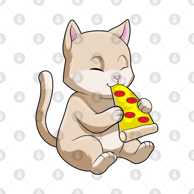 Cat with Pizza by Markus Schnabel