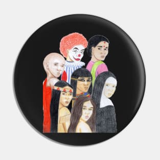 Many Faces, Many Lives- Dark Green Pin