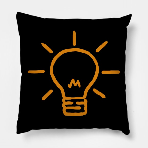 Light bulb Genius, New Ideas, Glowing Bright, Motivational, Inspirational, Minimalistic Pillow by ebayson74@gmail.com