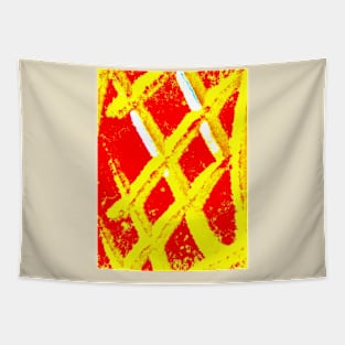 GOLDEN AND RED CHECKED PATTERN Tapestry