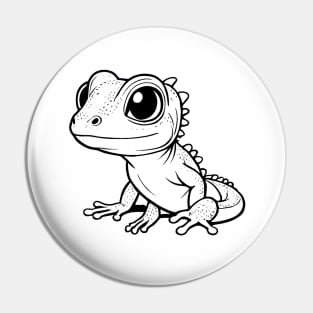 Cute Baby Gecko Animal Outline Pin