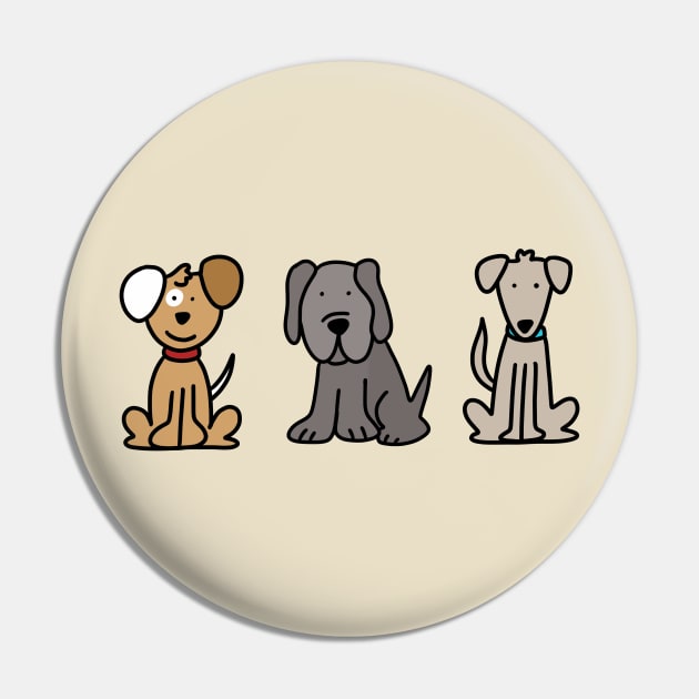 Three Pups Pin by Maddie Doodle