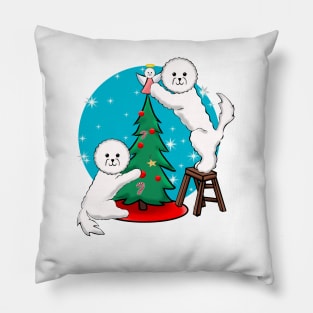 Christmas Bichon Tree Pillow