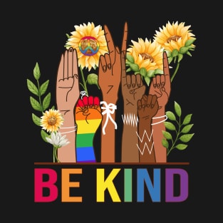 Be Kind Sign Language Hand Talking LGBTQ+ Gay Les Pride ASL  Lesbian Matching T-Shirt