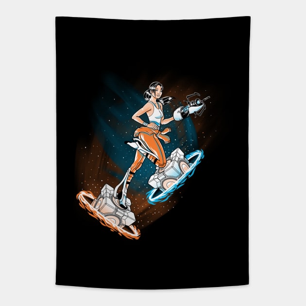 Chell PinUP Tapestry by Cromanart