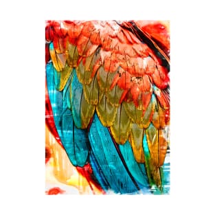 Close Chromatic Colorful Bird Feathers Pattern. For Feather & Bird Lovers. T-Shirt