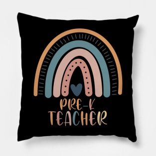 Boho Rainbow PreK Teacher Kinder Back to School Pillow