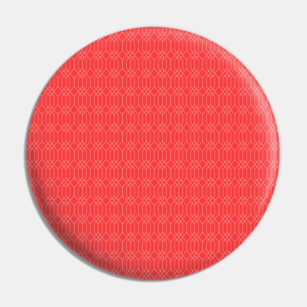 Geometric Pattern - Warm Red Pin by NolkDesign