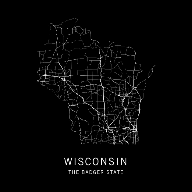 Wisconsin State Road Map by ClarkStreetPress