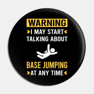 Warning Base Jumping Jump Jumper Pin