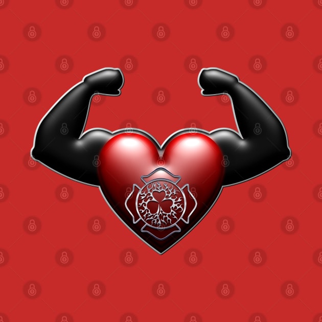 Flexing firefighter heart by DrewskiDesignz