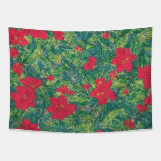 Radiant Gumamela Blossom Pattern Tapestry