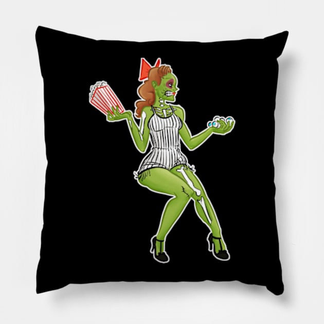 Zombie Girl Choices Pillow by dammitfranky