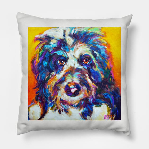 Max, the AussieDoodle Pillow by RobertPhelpsArt