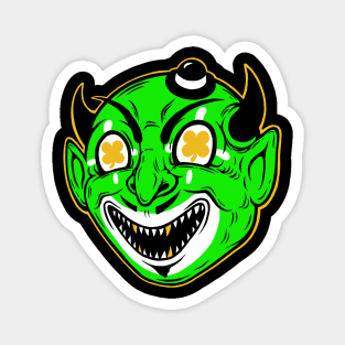 Lucky Shamrock Clown Devil Magnet