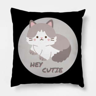Hey Cutie Kitty Cat Pillow
