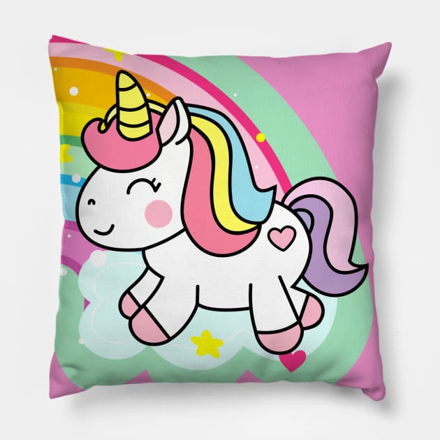Rainbow Unicorn Pillow by Red Rov