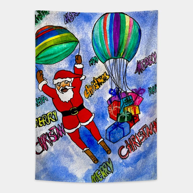 Santa clause Tapestry by The artist of light in the darkness 