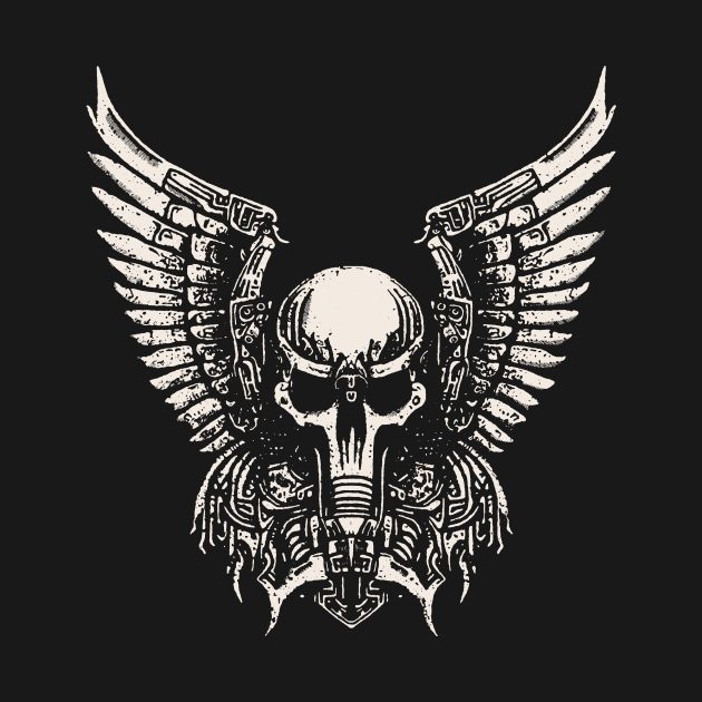 Winged Robo-Skull by Blindsight Visions Art