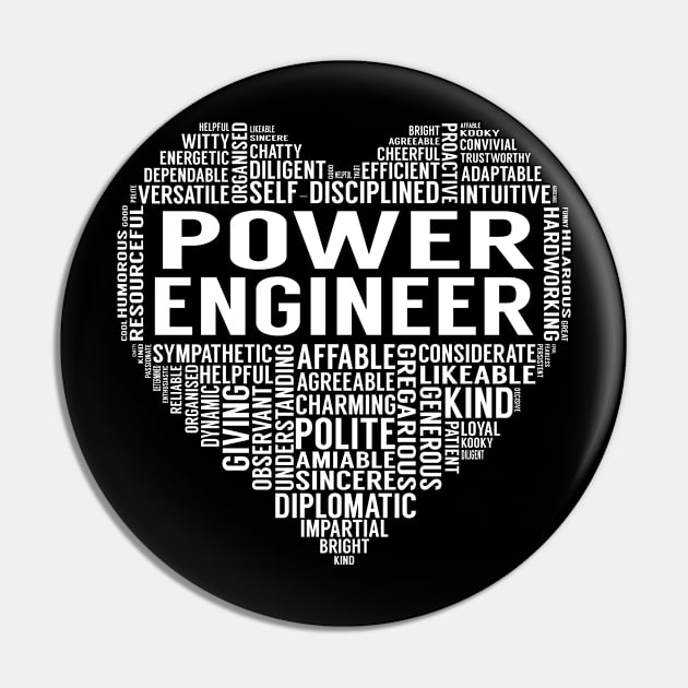 Power Engineer Heart Pin by LotusTee