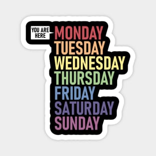 MONDAY "You Are Here" Weekday Day of the Week Calendar Daily Magnet