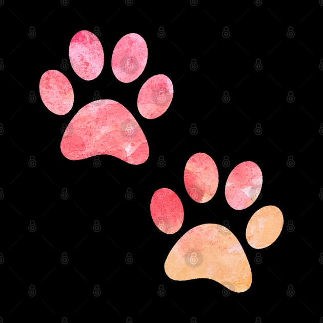 watercolor dogs paw, watercolor dog paw pink, watercolor puppy paw watercolour puppy paws by WatercolorFun