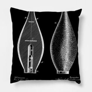 Bowling Pin Vintage Patent Hand Drawing Pillow