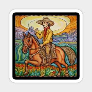 Cowboy drawing Magnet