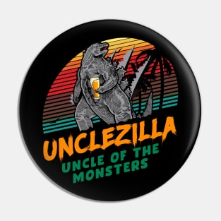 Unclezilla Monster Funny Uncle Gifts Cool Funny Uncle Pin