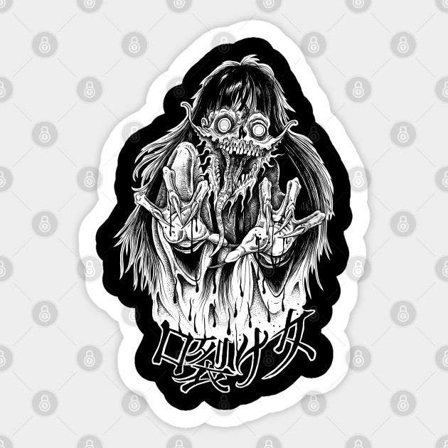 Slit Mouth Woman Creepypasta Japanese Horror Manga Manga Sticker Teepublic