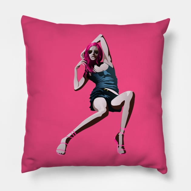 Neon Girl II Pillow by NWJAY