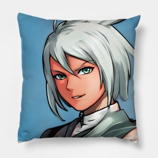 White Hair Anime Girl Pillow