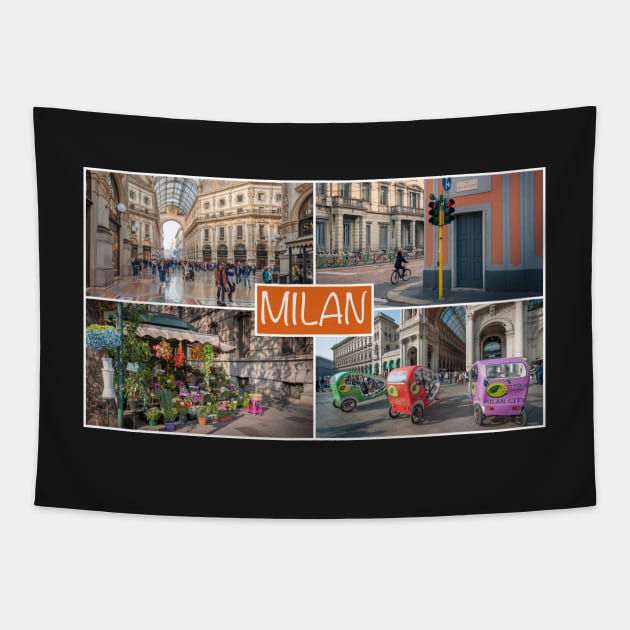 Milan Collage Tapestry by RJDowns