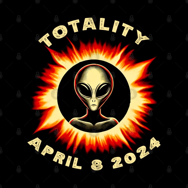 Totality 2024 Alien Encounter T-Shirt – Sci-Fi Eclipse Tee by Klimek Prints