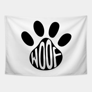 Woof Dog Paw Illustration Tapestry