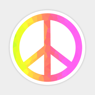 PEACE Sign Yellow Pink Magnet