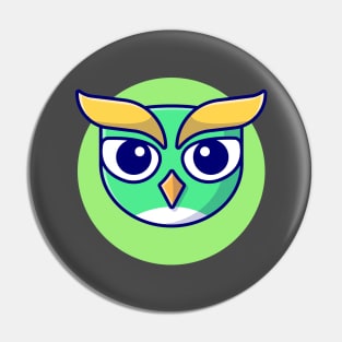 Cute Owl Cartoon Vector Icon Illustration Pin