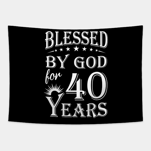 Blessed By God For 40 Years Christian Tapestry by Lemonade Fruit