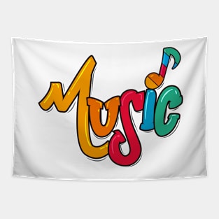 music lettering Tapestry