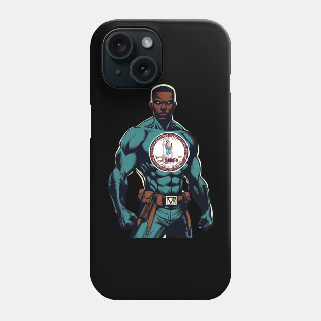 Richmond Virginia 1990s Black Comic Book Superhero RVA Phone Case by Woodpile