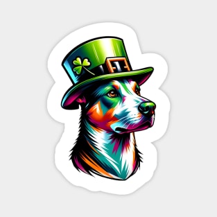 Portuguese Podengo in Saint Patrick's Day Attire Magnet