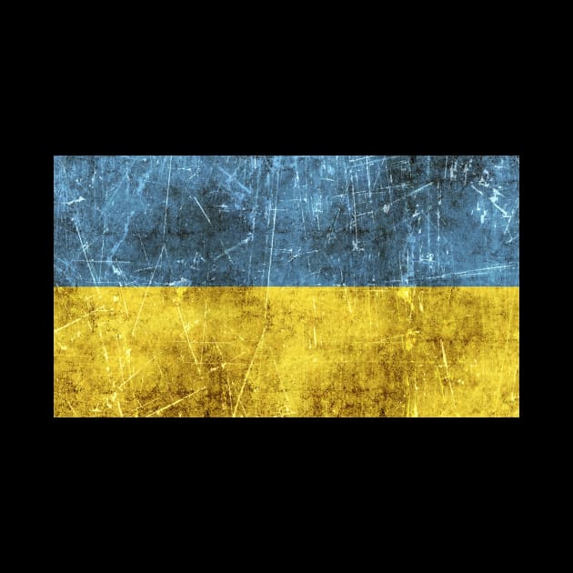 Vintage Aged and Scratched Ukrainian Flag by jeffbartels