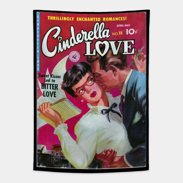 Vintage Romance Comic Book Cover - Cindarella Love Tapestry by Slightly Unhinged